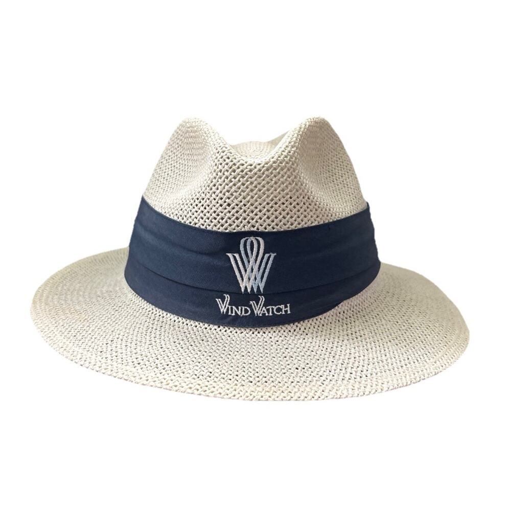 Wind Watch New York Golf Hat Woven Straw Sun Brim By Texace Marriott Vintage USA